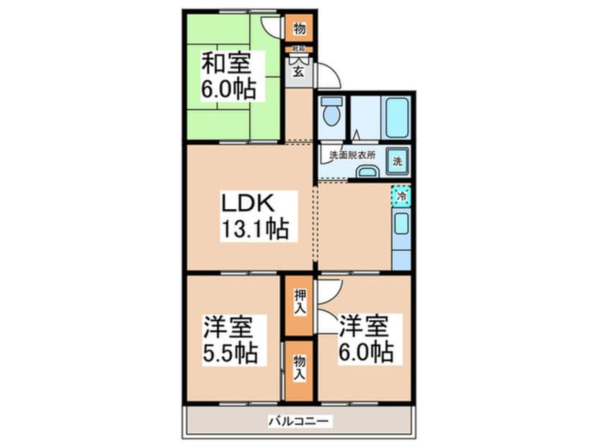 間取図 ファンタスト辻野Ⅰ