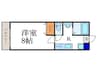 セントポーリア円町 1Kの間取り