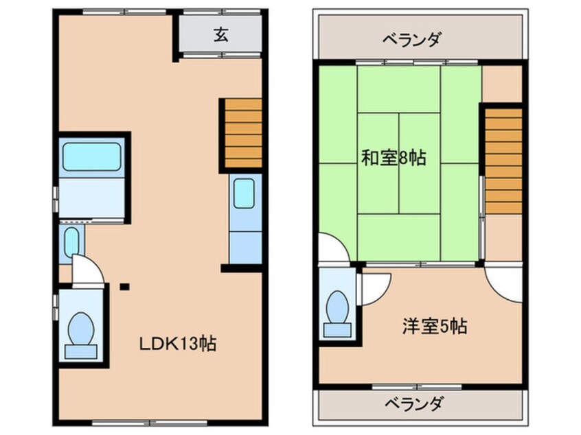 間取図 藤井寺市大井3丁目貸家