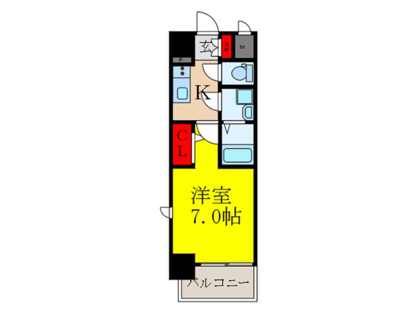 間取図 ｴｽﾌﾟﾚｲｽ江坂ﾚｼﾞﾃﾞﾝｽ(501)