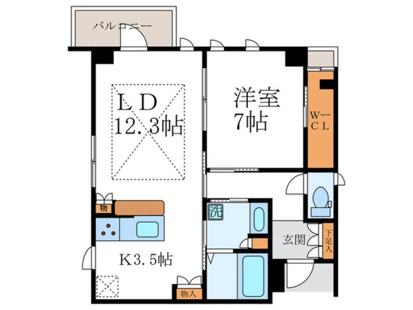 間取図 プレイズ御所南（301）