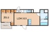 HEBEL　MAISON　ﾊﾟｲﾝｱﾛｰ上大市 1LDKの間取り