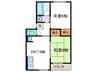 植田マンション 2DKの間取り