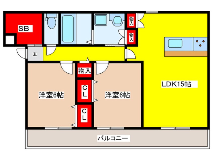 間取図 St.Polaris瓢箪山