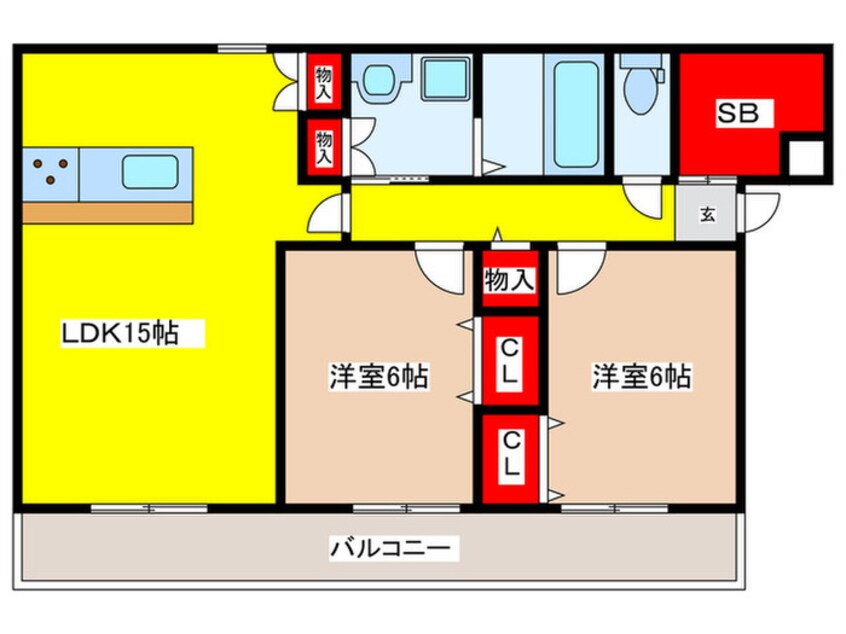 間取図 St.Polaris瓢箪山