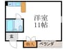 ハピネス向日 1Rの間取り