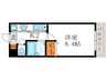 元土御門 1Kの間取り