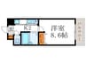 元土御門 1Kの間取り