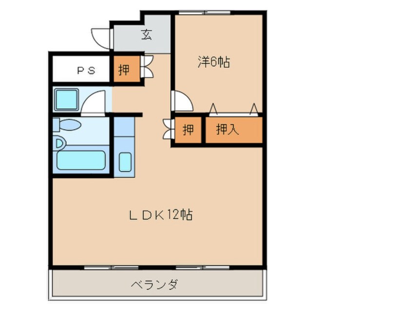 間取図 ﾍﾞｯｻｰﾎﾞｰﾈﾝ芦屋