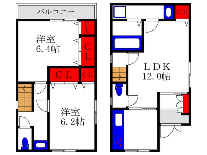 間取り図 桜の町６丁目７－２貸家