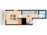 クラシカル志音 1Kの間取り