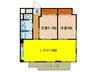 千里ハイツ 2LDKの間取り