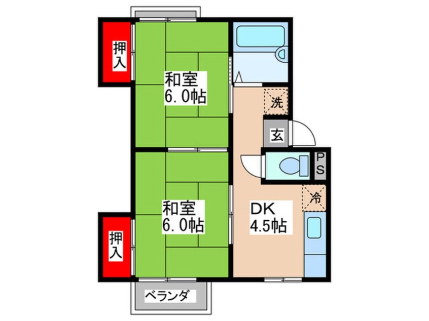 間取図 ルナハイツ・フィット８