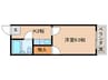 ユニメント桂 1Kの間取り