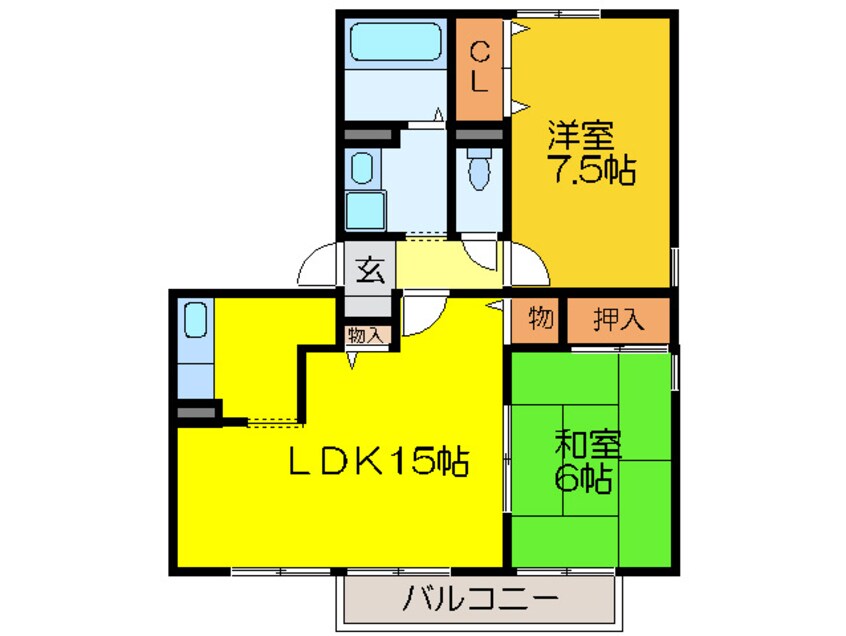 間取図 フロ－ラ志紀Ａ棟