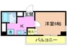 フロ－ル中山手 1Kの間取り