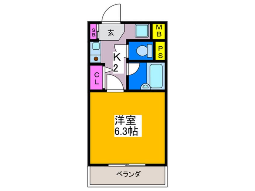 間取図 エスリ－ド夕陽丘第２(1002)
