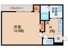 フジパレス河内花園Ⅱ番館 1Kの間取り