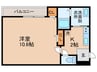 フジパレス河内花園Ⅱ番館 1Kの間取り