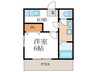 エスタシオン泉川 1Kの間取り