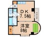 ラシーヌ杭全 1DKの間取り