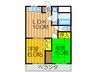 ハ－モニ－ライフ春日 2LDKの間取り