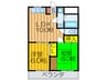 ハ－モニ－ライフ春日 2LDKの間取り