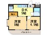 ベルトピア東灘 2DKの間取り