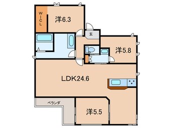 間取図 Casa Apu Kapi（3F）