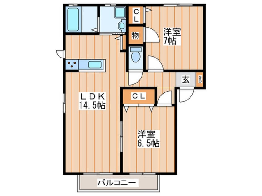 間取図 エトワ－ル川下Ａ棟