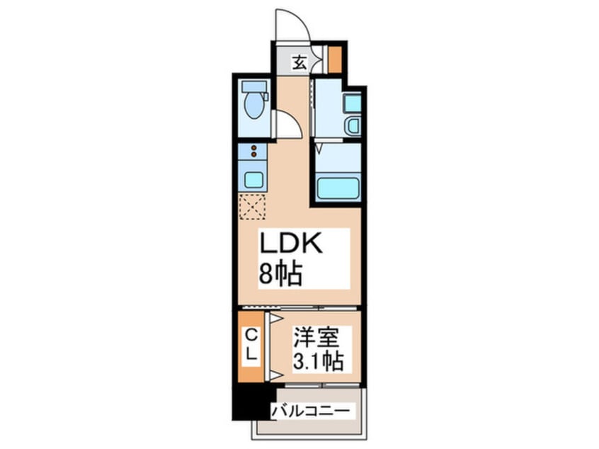 間取図 ｾｵﾘｰ大阪ﾊｰﾊﾞｰDOOR(103)