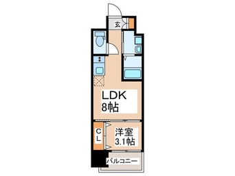 間取図 ｾｵﾘｰ大阪ﾊｰﾊﾞｰDOOR(201)