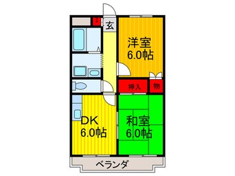 間取図 ｶﾙﾑ東大阪