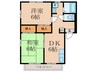 エステートピア松英Ⅰ 2DKの間取り