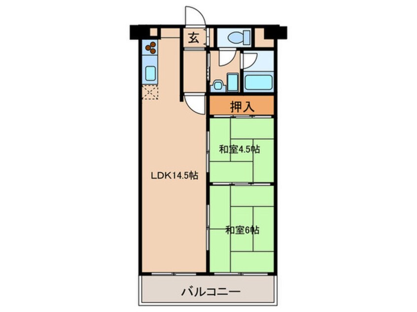 間取図 天満橋筋ビュ－ハイツ（４０４）