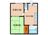 メゾンフロ－ラ 2DKの間取り