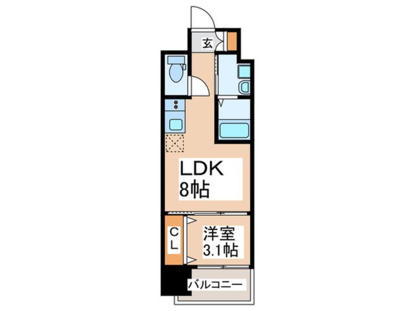 間取図 ｾｵﾘｰ大阪ﾊｰﾊﾞｰDOOR(401)