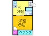 プラザアビコ 1Kの間取り
