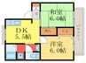 セジュール久世西 2DKの間取り