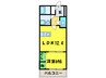 ル－チェⅢ番館 1LDKの間取り