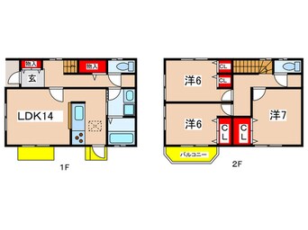 間取図 北村１/２貸家