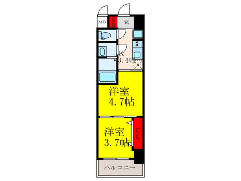 間取図 リブネスコート江坂
