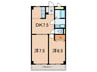ケイズ本山 2DKの間取り