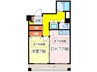 エストメゾン夕陽ヶ丘 1DKの間取り