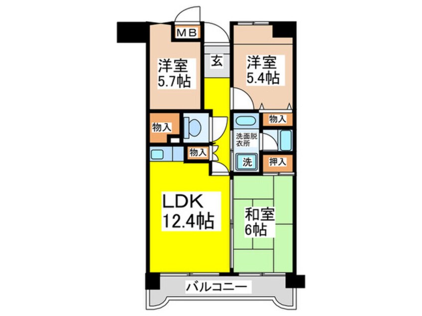 間取図 ボヌ－ル御崎