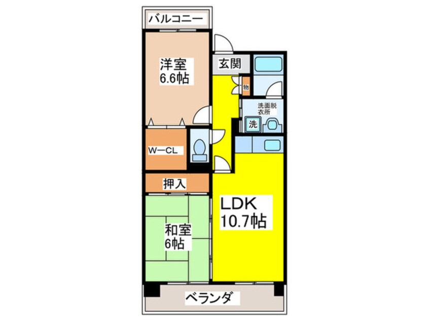 間取図 ボヌ－ル御崎