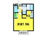 Una Casa Shinzaike 1Kの間取り