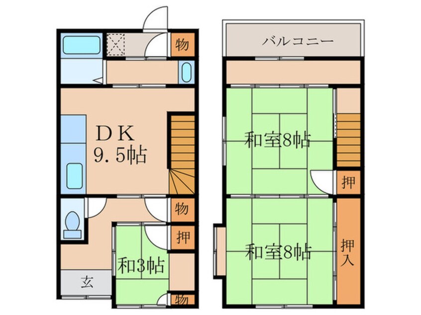 間取図 桃山町泰長老貸家