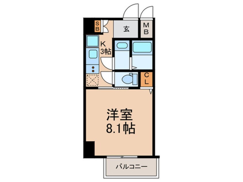 間取図 GLUCK MAISON S-SHINFUKAE XIII