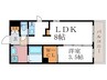 月かげ荘 1LDKの間取り